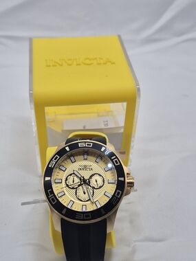 Invicta Gold and Black Chronograph Sport Watch